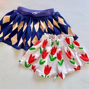 ZARA Tulip Print Shorts + BOBO CHOSES Skirt | 2–3Y | 2PC